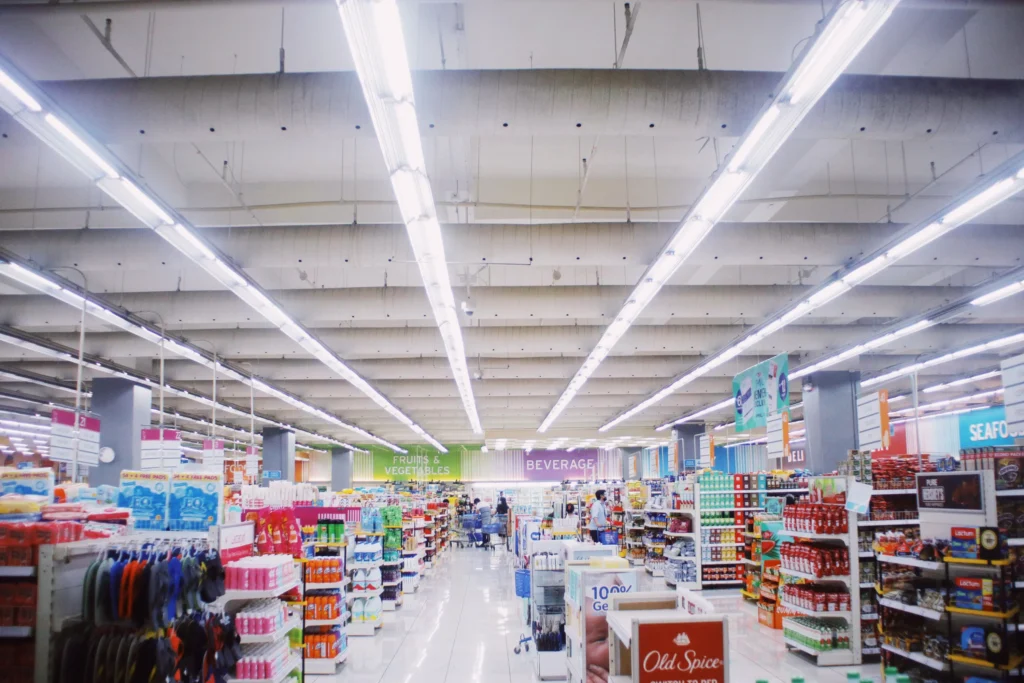 Inside a hypermarket view